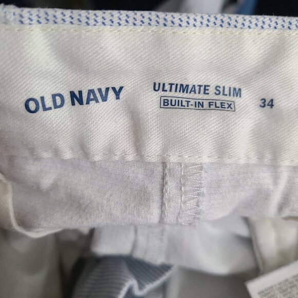 Old Navy Men's Ultimate Slim Micro-Stripe Chino Shorts Mini Blue Size 34 - Picture 6 of 8